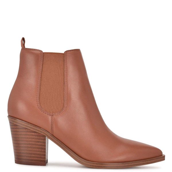 Nine West Wyllis Block Heel Brown Ankle Boots | South Africa 02M24-2E76